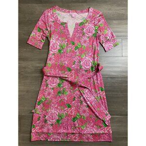 Lilly Pulitzer size 0 100% Silk belt spring summer floral dress